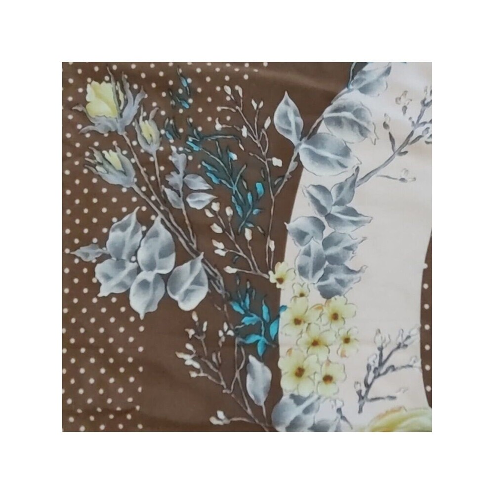 Christian Dior vintage silk floral "C" polka dot scarf large 33" EUC - Picture 10 of 10